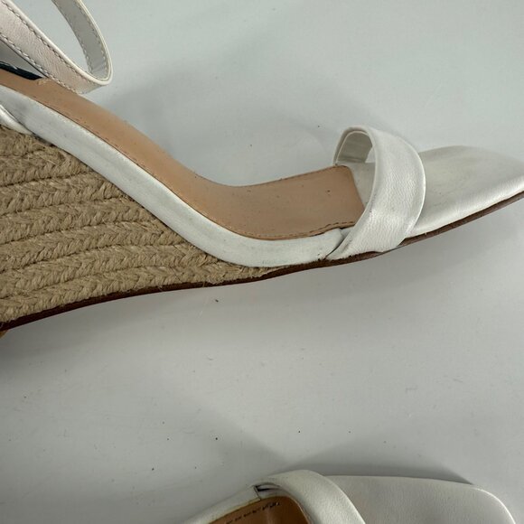 Aqua Ankle Strap Espadrille Wedge Sandals 7.5M, White - Picture 7 of 10